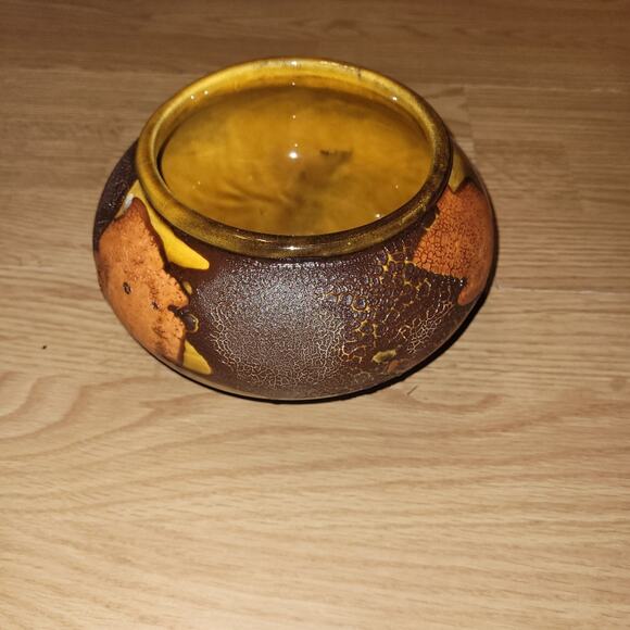 Vtg 70s Royal Hagar Earth Wrap Crackle Lava Glaze Pottery Planter Lot Of 2 Bowls - Picture 11 of 13